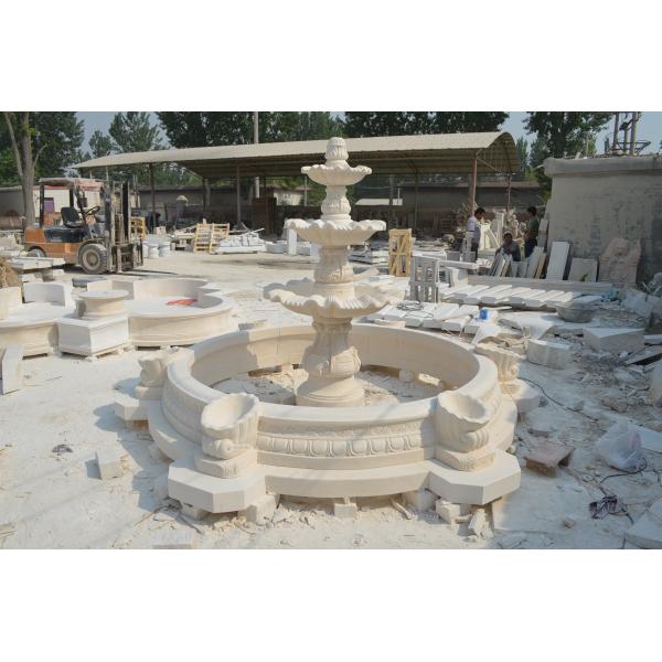 Outdoor Decoration White Marble Stone Water Fountain