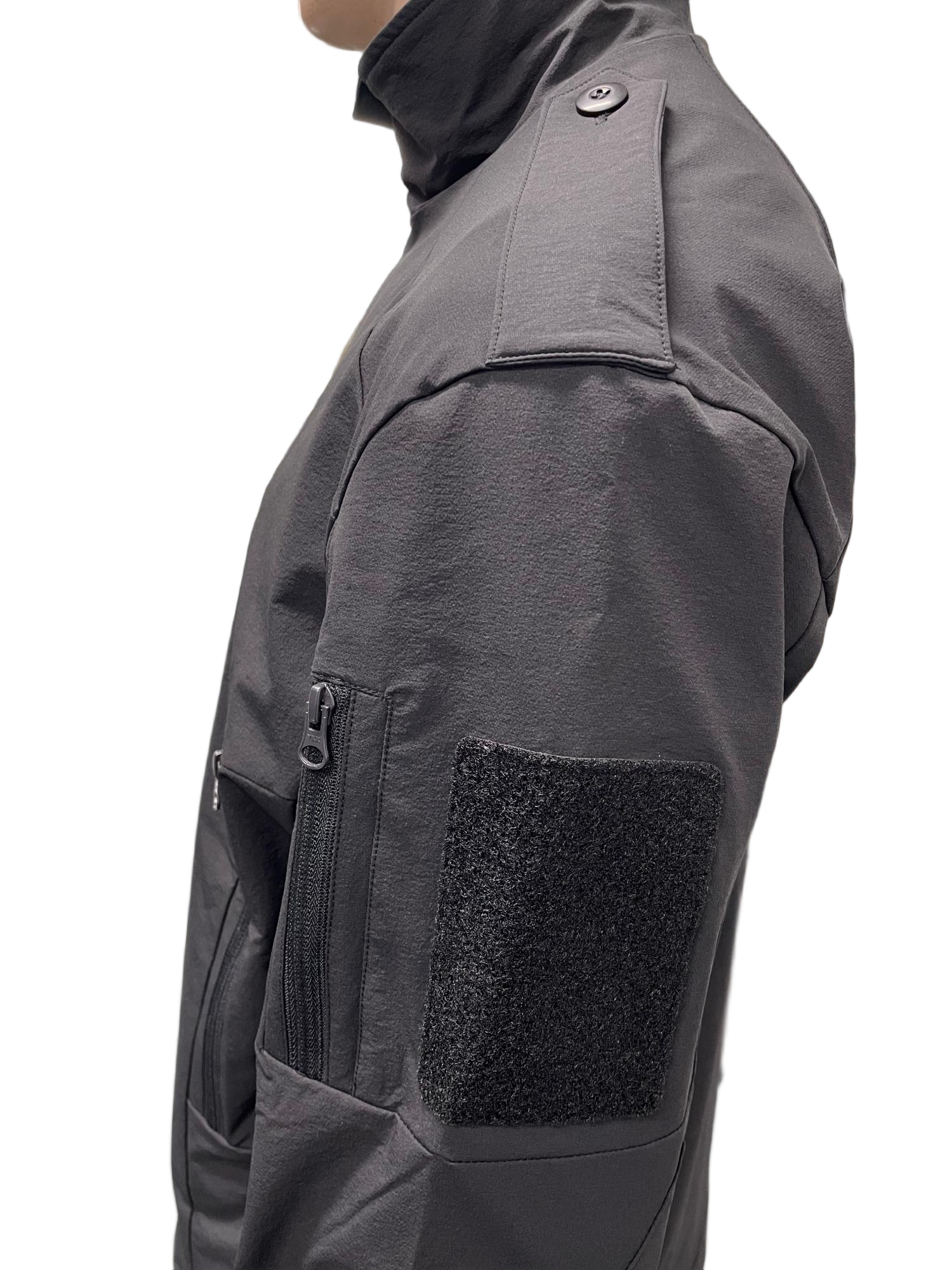 Men's Black Wear-Resistant & Warm-Resistant Outdoor Tactical Training and Duty Multi-Pocket Softshell Jacket