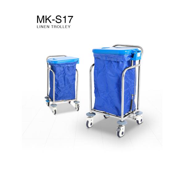 MK S17 Hospital Linen Trolley Surgical Instrument Stainless Steel With One Bag