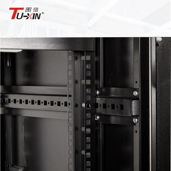International Standard Mobile Server Rack 19 Inch Cabinet Network With Toughened Glass Front Door