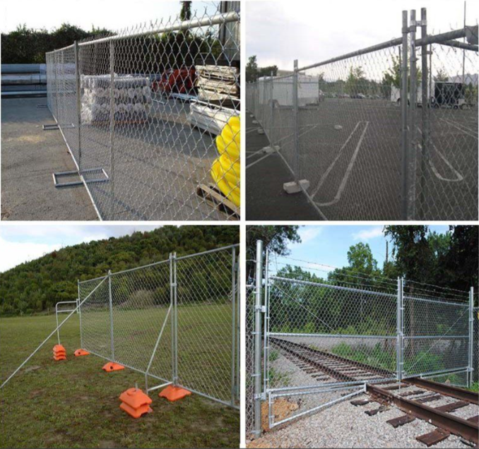Depot Ready Temporary Portable Security Fence Panels Stackable Ballast Rapid Deploy System
