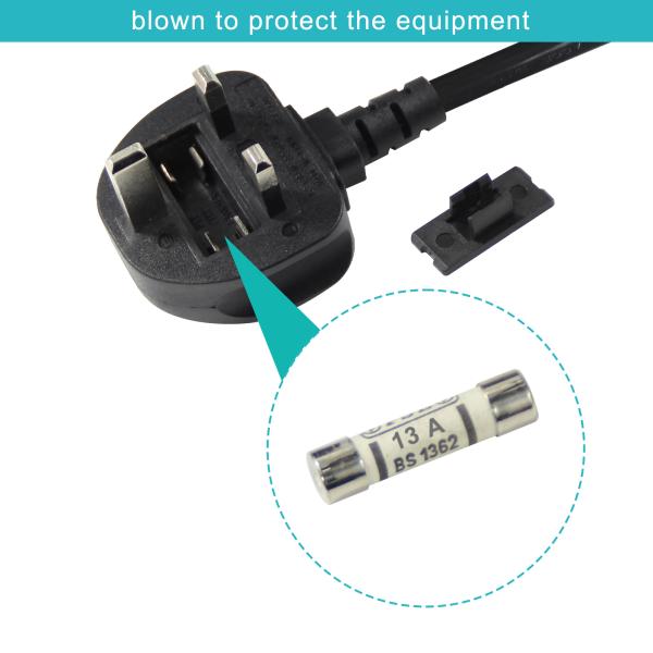 0.75M Мужчина к женщине Кетл Свинцовый трехфазный силовой шнур для электроснабжения Великобритании