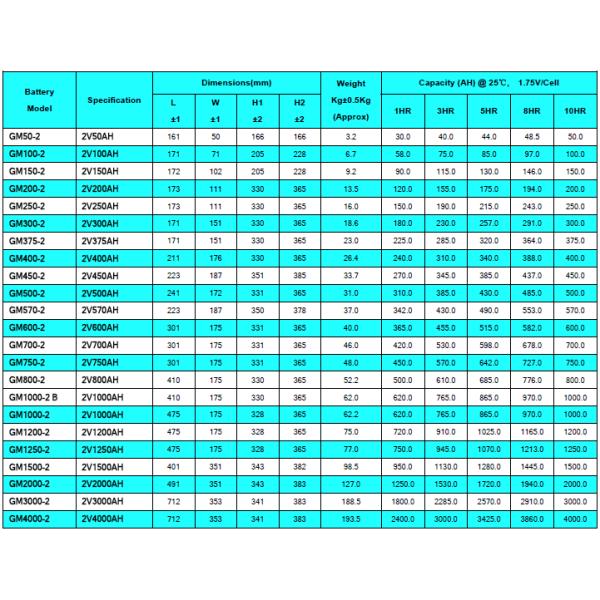 China Champion Battery 2V GM Series Lead Acid AGM battery, VRLA Battery, SLA Battery