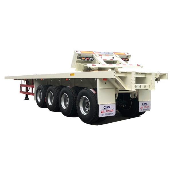 Truck Trailer CIMC HUAJUN 4 Axle 45ft Platform Container Semi Trailer 13950*2500