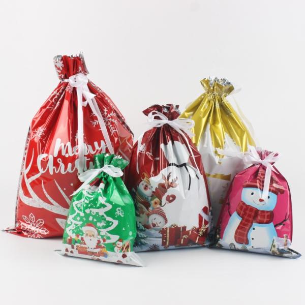 Recycled Materials Custom Digital Printing Foil Plastic Christmas Gift Packaging Bags