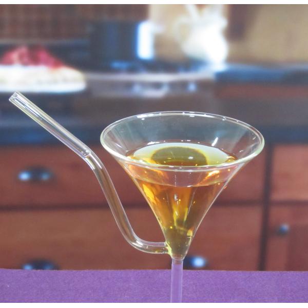 Стекла коктейля боросиликата винтажные с соломой