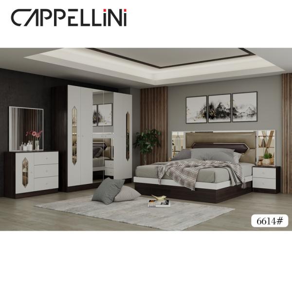 Wood Panel MDF Home Bedroom Furniture Full Set White Mattress Customized
