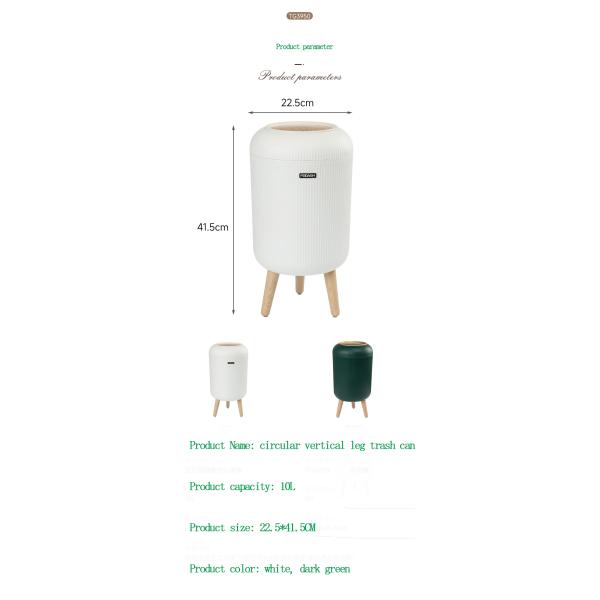Large Kitchen Household Bathroom with Lid Creative Living Room Tall Kitchen Plastic Trash Can