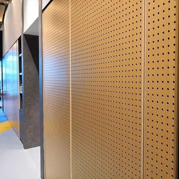 16mm/6mm Veneer timber Micro Perforated Acoustic Panels Ceiling Tile