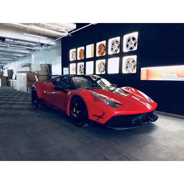 Repuestos para automóviles para Ferrari 458 Kit de carrocería 458 Modernizado Misha estilo delantero y trasero Parachoques lateral Falda con capucha Spoiler Kit de carrocería