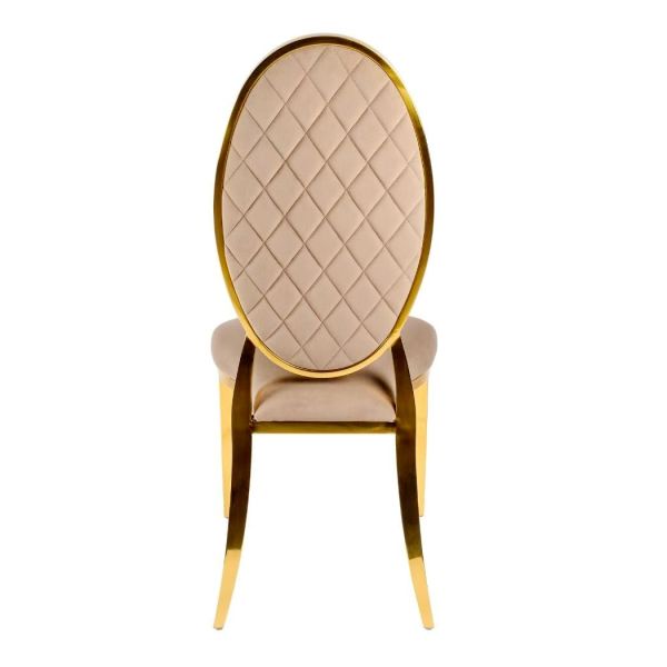 Modern Style Wedding Dining Chairs Stainless Steel and Velvet Hotel Chairs Stackable Elegant Chairs