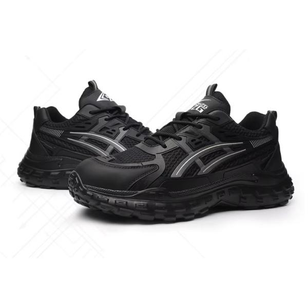 Zapatos de seguridad cómodos Transpirables PU Tejido Volador Zapatos de trabajo Puntera de acero Antigolpes Suela de EVA Entresuela de Kevlar Anti-pinchazos