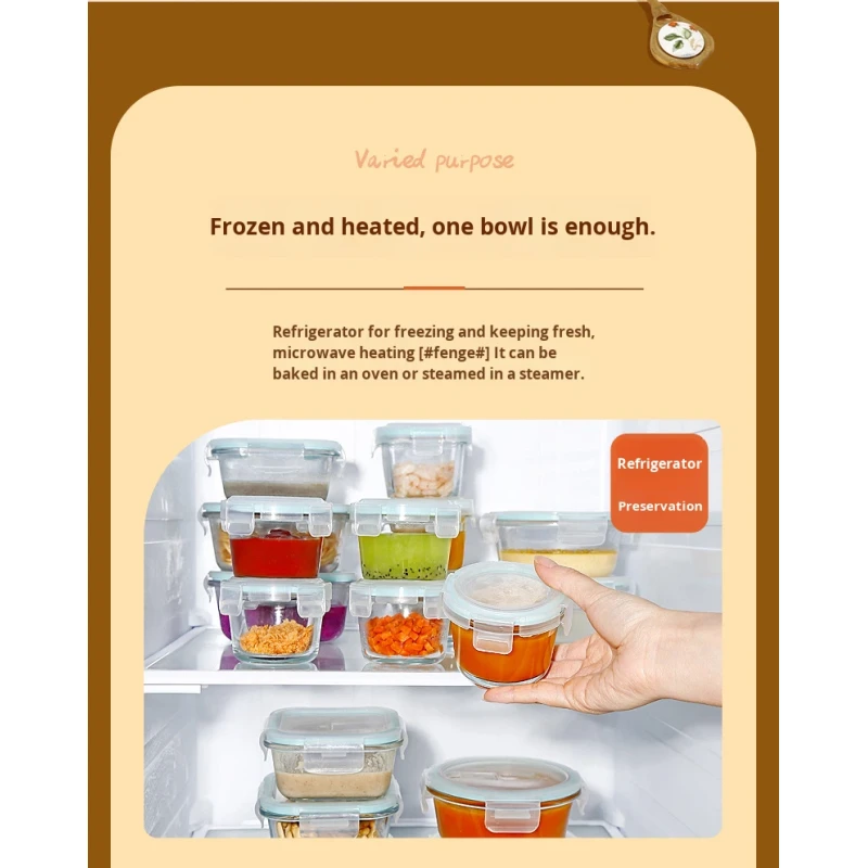 Hot Selling Steamable Microwave Safe Glass Food Container Sustainable Fresh-Keeping Lunch Box with Lid for Kitchen Use