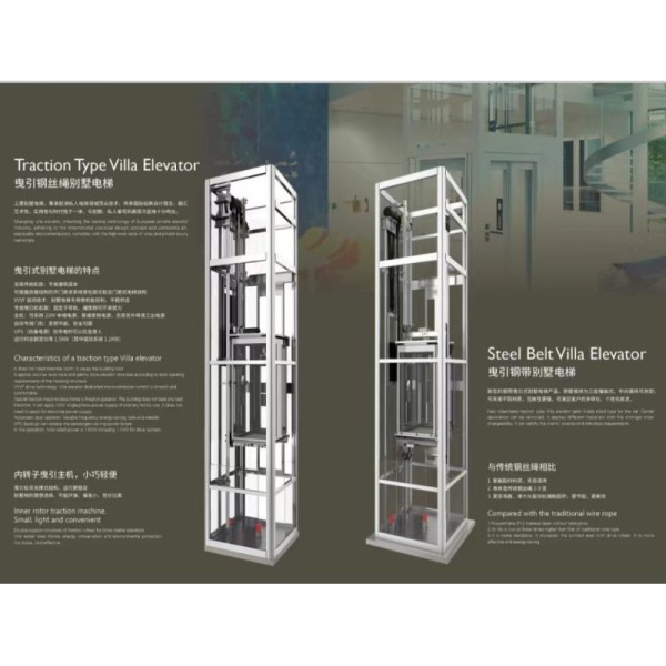 0.4m/S 1.0m/S Villa Elevator Home Elevator Car Decoration Lift Residential Elevators