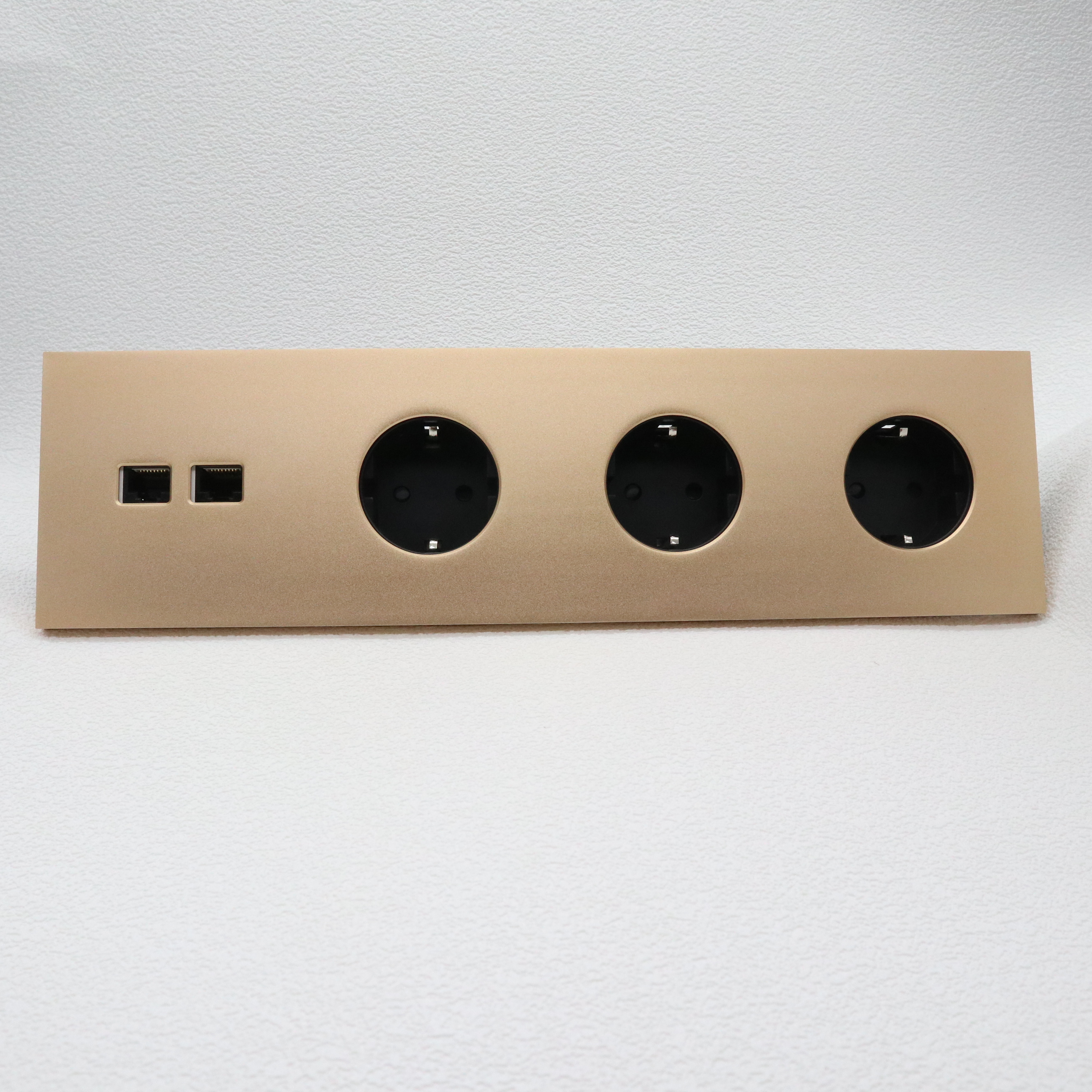 Household Electrical Accessories Wall Socket, Telphone+data Computer Socket 16A EU UK Tel+data Socket Standard Grounding 50/60hz