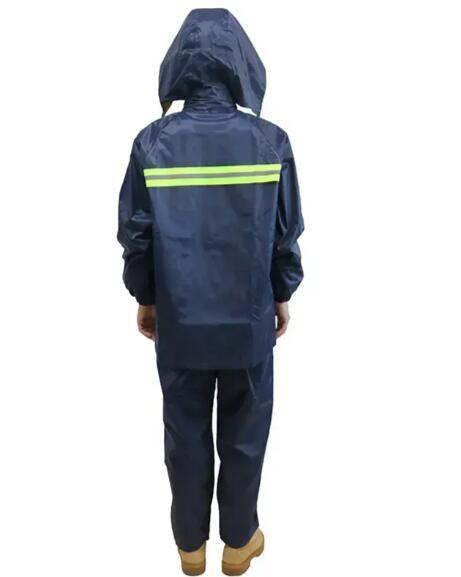 Navy Blue Safety Rain Coat Chemical Resistant Work Wear Rain Coat