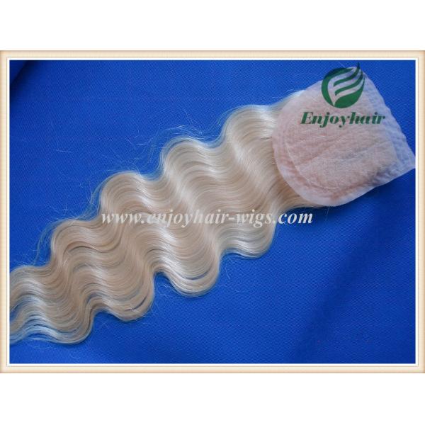Silk top closure 4''x4'' malaysian virgin hair 613# color body wave 10''-24''three part