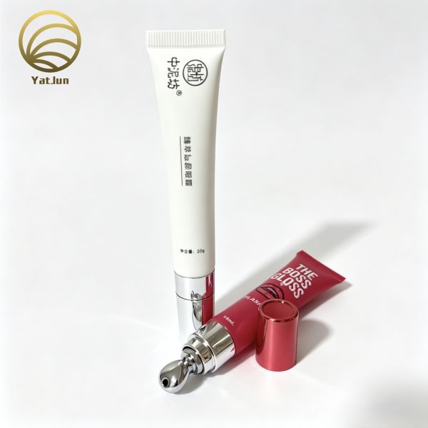 10ml 20g empty PE eye cream tube packaging with silver Zinc alloy applicator