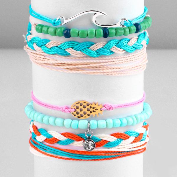 Colorful 16 8CM Wax Thread Braided Rice Bead Bracelet for Women Handcrafted Design