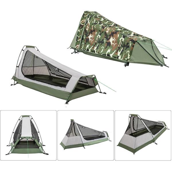 Ultralight Camping Tent, Ultralight Single Person Bivy Tent for Camp Waterproof 1 Man Tent Camping Hiking Backpack
