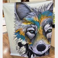 Couverture à la maison somptueuse avec Wolf Pattern Plush Soft Blanket pour le divan Sofa Bed 50