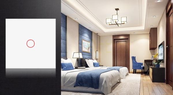 Euro Standard Touch Light Switch 1 Gang Single Wire Switches For Home