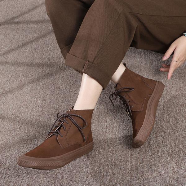 HZM037 Original Ethnic Style Retro Embroidered Women'S Short Boots Autumn And Winter New Style Leather Retro Personality