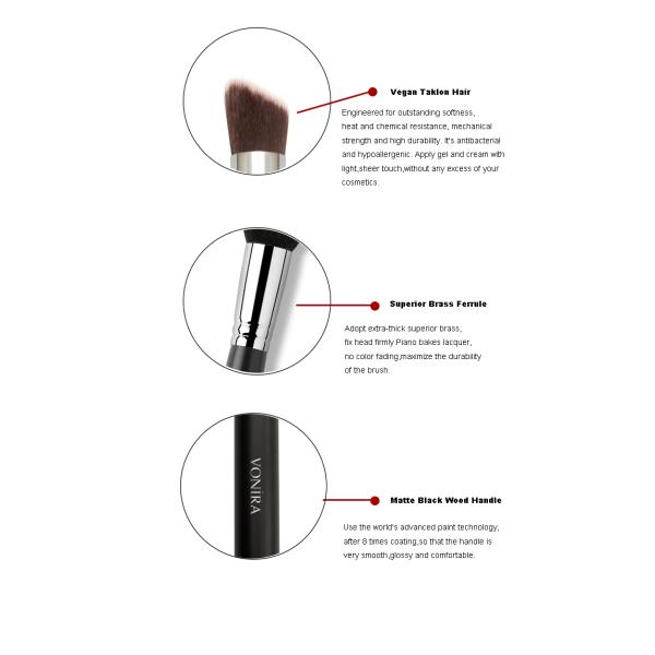 Fashion Angled Bake Kabuki Brush With Soft And Flexible Natural Fiber