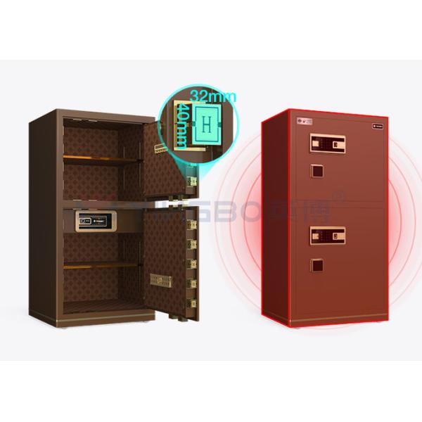 95kg Biometric Fingerprint Lock Safe Box Dual Alarm YB/N7-120D Coffee Office Lock Box