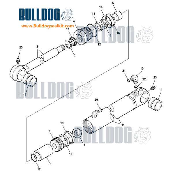 Arm Hydraulic Lift Cylinder Seal Kits 707-99-25660 Fit Wb97 WB93S Backhoe Loader
