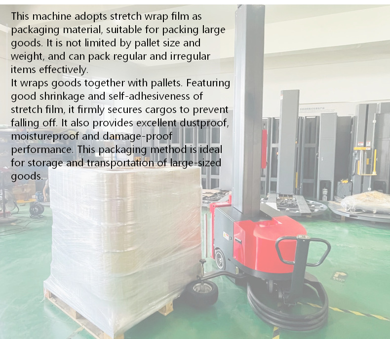 Electric PLC-controlled Auto-induction Self-propelled Intelligent Mobile Stretch Film Pallet Wrapping Machine for Food Beverage