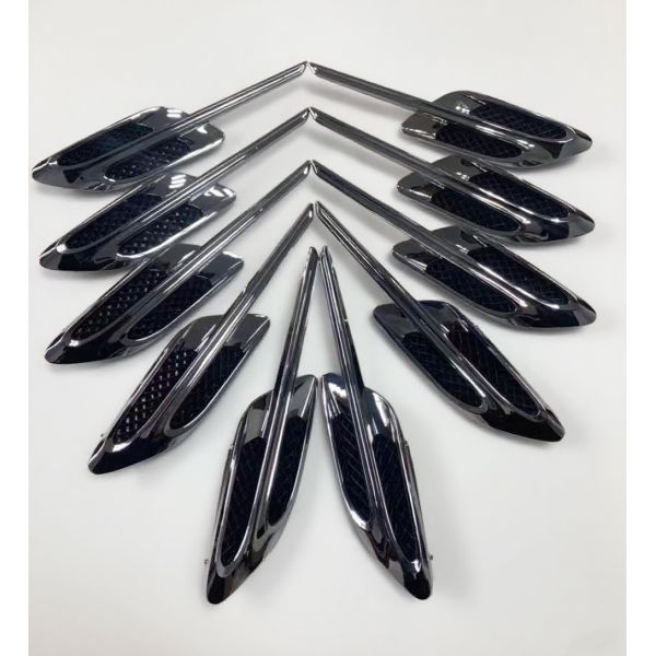 High-Qulity Car Parts Fender Grill Electroplated Plastic Chrome Fender air Vent for Bentley Continental GT GTC