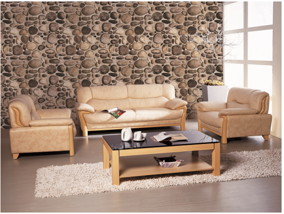 Обои живущей комнаты бумаги с покрытием винила ПВК каменные деревенские звукопоглотительные