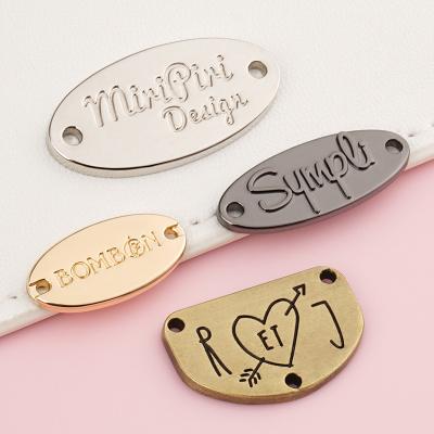 Metal Tag for Clothing Accessories 2 Hole Sew Custom Logo Label Bikini Abaya Swimwear