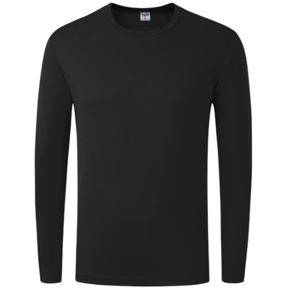 Plain Polyester T Shirts Clothing Round Neck Full Sleeve T Shirt 200g
