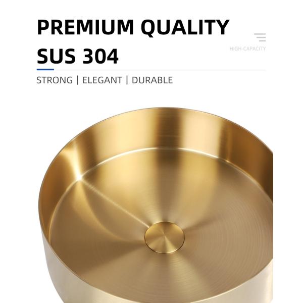 Hotel Multiple Colors SUS304 Above Counter Wash Basin 400mm Countertop Basin