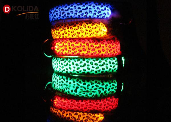 Nylon LED Dog Collar LED Flashing Light Up Night Safety Pet Collars 8 Color