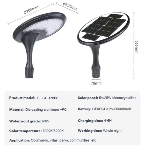 Solar Path LED Garden Lights Auto Dimming Solar LED Garden Lights with 3 Lighting Modes