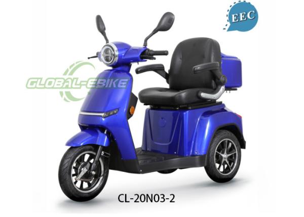 EEC Certified 3 Wheel Mobility Scooter , 45km Electric Tricycle Scooter For Adults