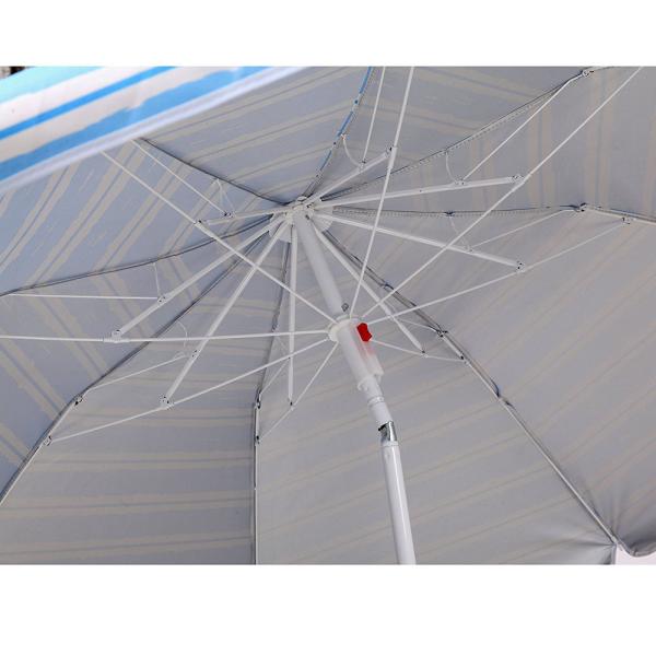 6ft Polyester Cloth Fabric Outdoor Patio Umbrella 3 Sections Steel Pole