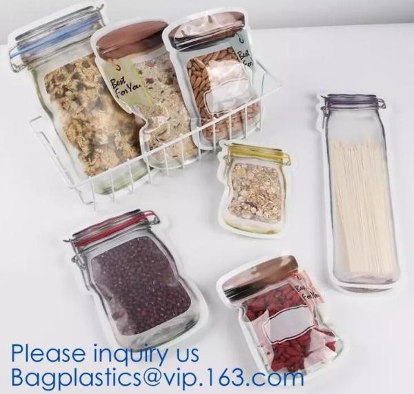 BPA Free Zip lockk Snack Bags for Preservation & Cooking Reusable Food Storage Bag,Cooking Food Bag, Silicone Lunch Bag