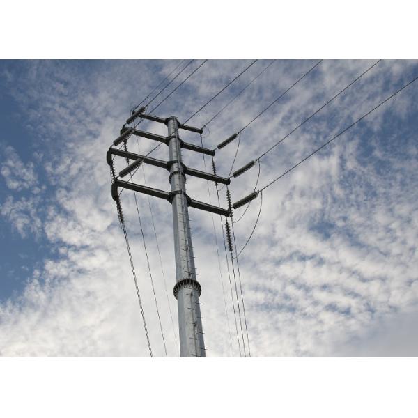 Electrical Steel Power Pole Metal Power Poles For 10M 33kv Transmission Line