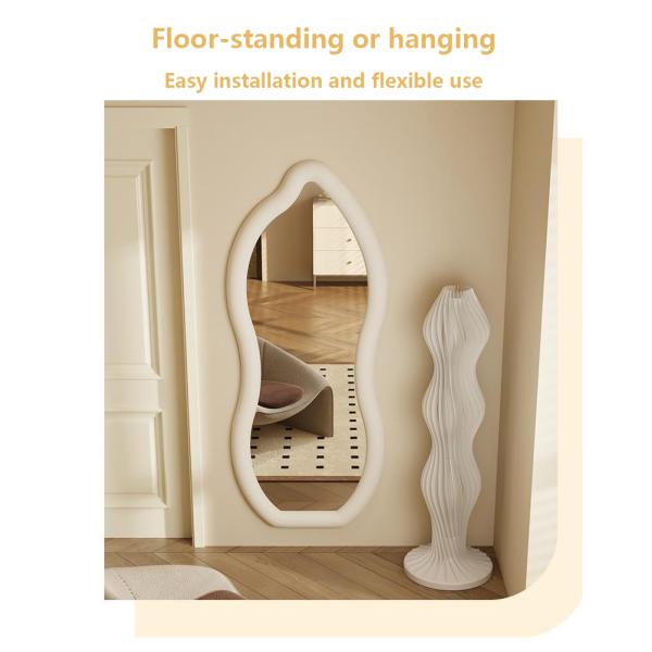Standing Wavy Oversized Arched Floor Mirror 71x32 Dressing Room