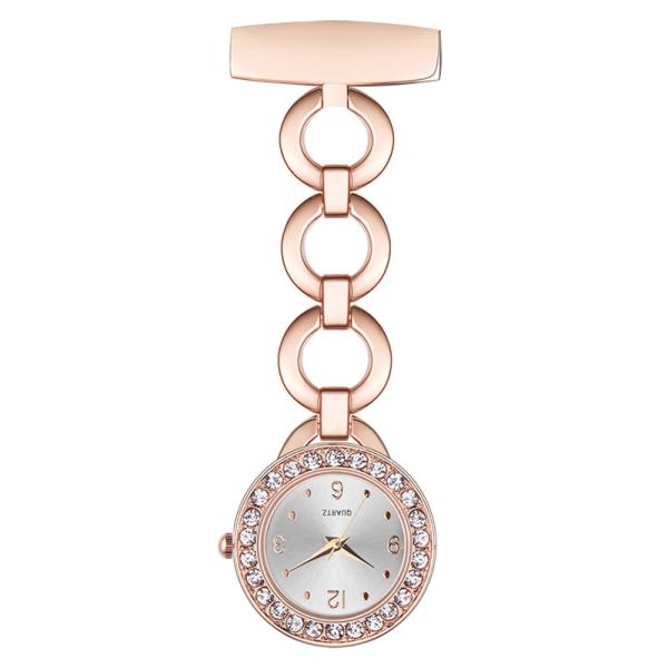 Nurse Pocket Watch Silver Elegant Women Brooch Nurse Watch Fashion Fob Nurse Watch Rose Gold Diamond Pendants Clocks Hot