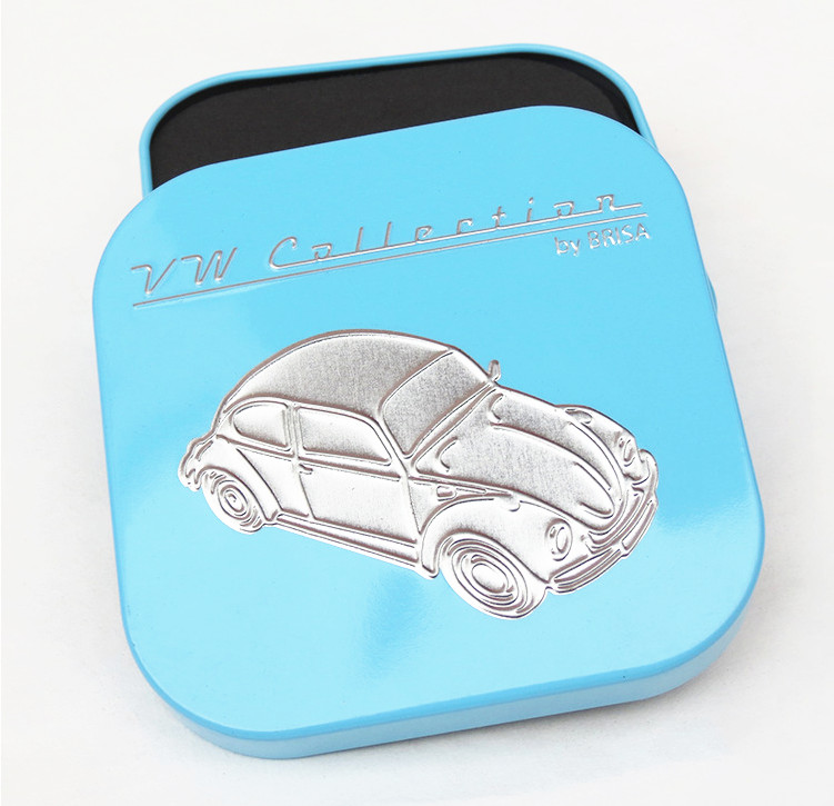Customized Commonly Used printing and Embossing logo square Metal Tin box/Tin can with EVA foam