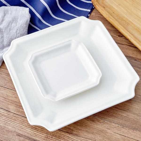 White Ceramic Square Porcelain Divided Serving Dish 9.5 Inch