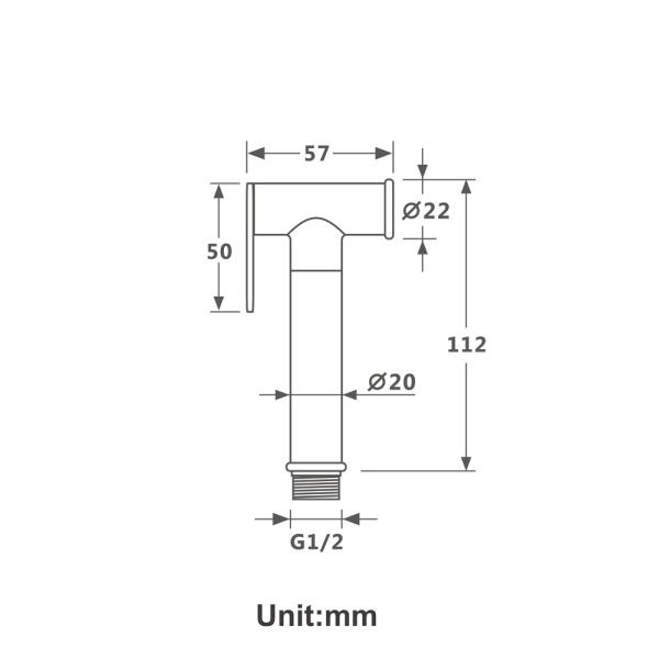 Lizhen-Hwa.Vic Rose Gold Toilet Bidet Set with 1.5m Stainless Steel Hose Modern Style