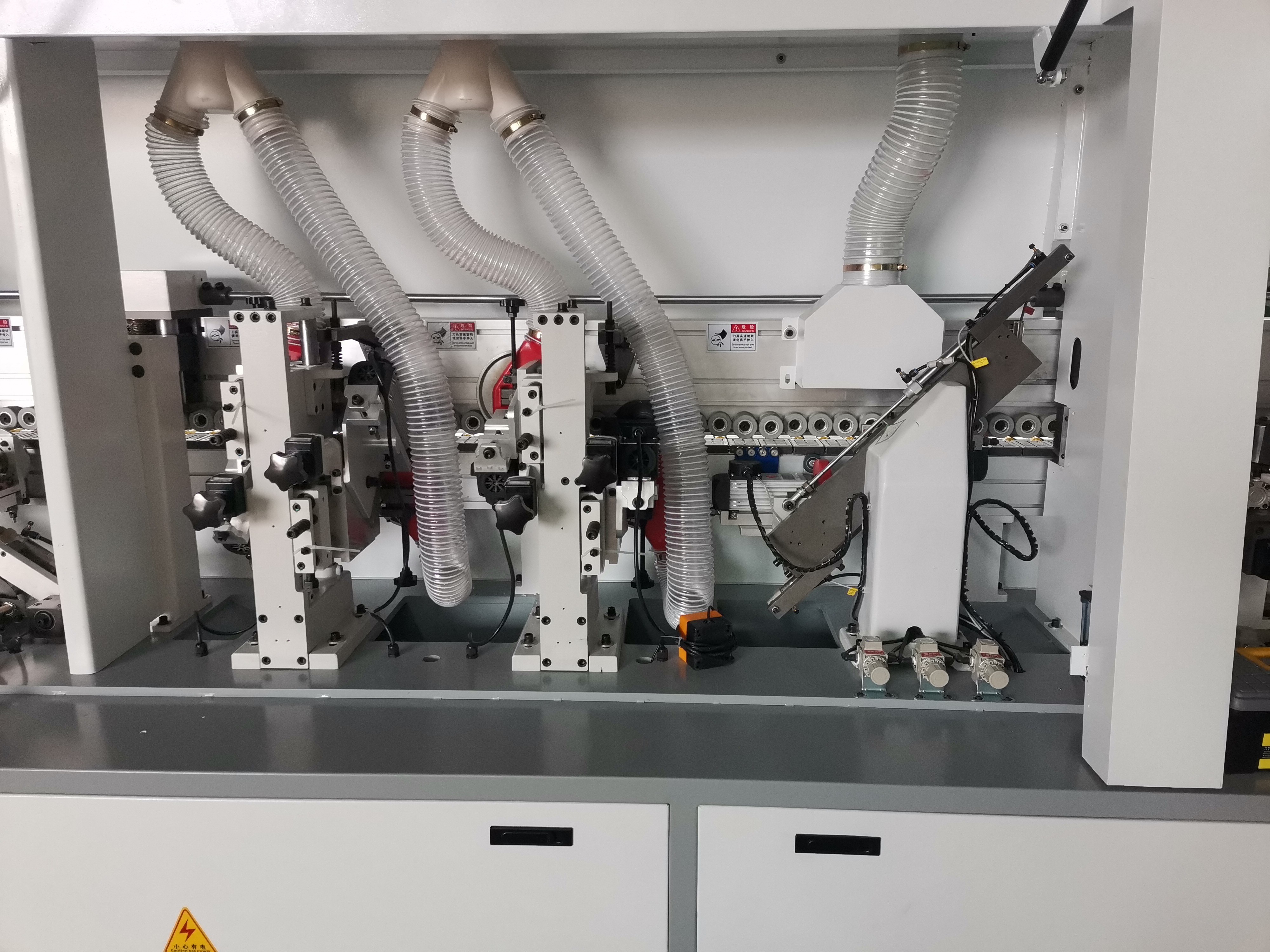 PUR Wood Edge Banding Machine with double glue tanks and double buffing