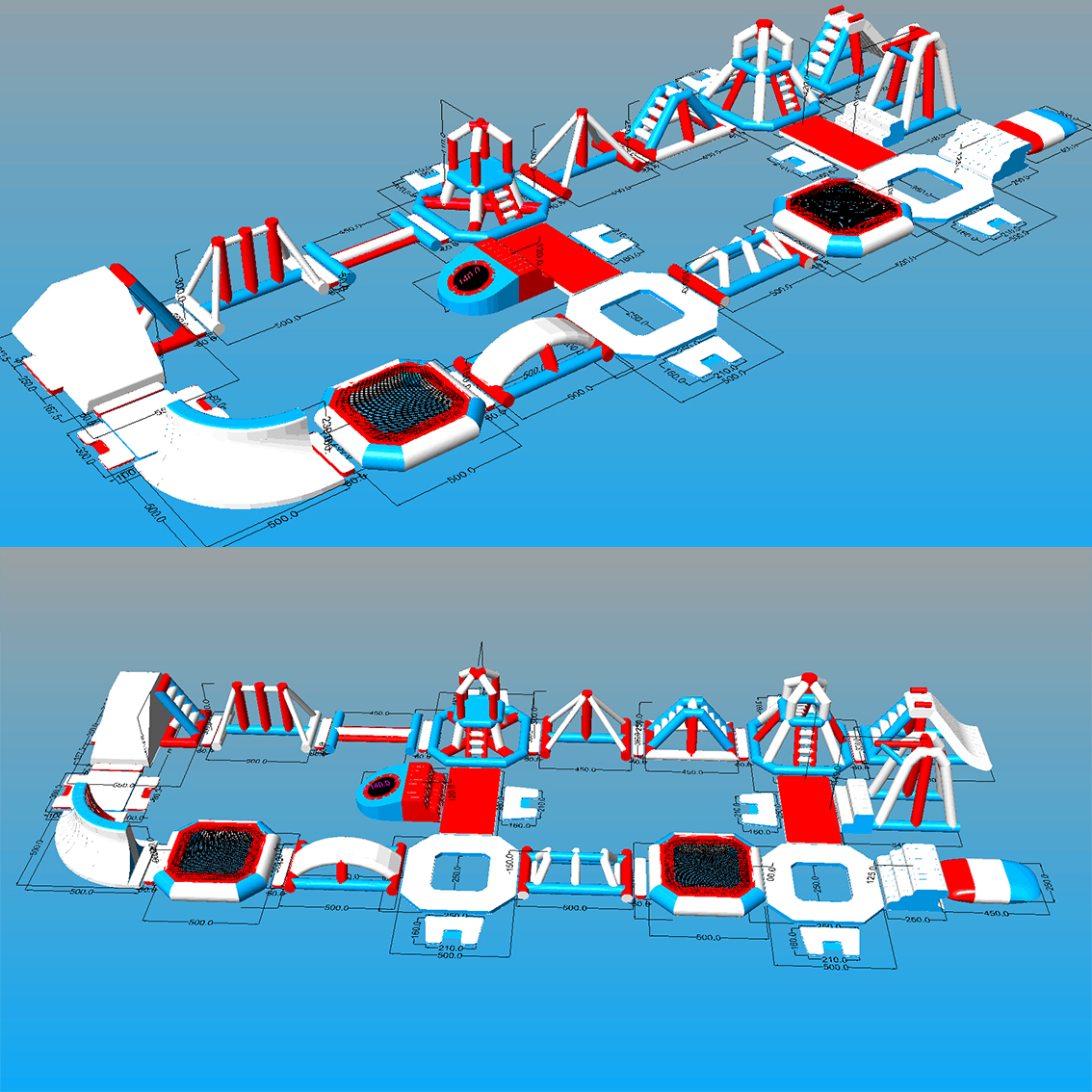 45m Long Large Inflatable Sea Water Park Projects Factory Price Commercial Inflatable Floating Water Park for Sale