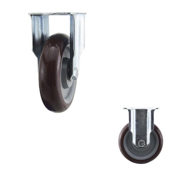 125mm Wheel 286lbs Capacity PU Fixed Medium Duty Casters